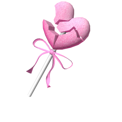 Pink Broken Heart Glitter Lollipop