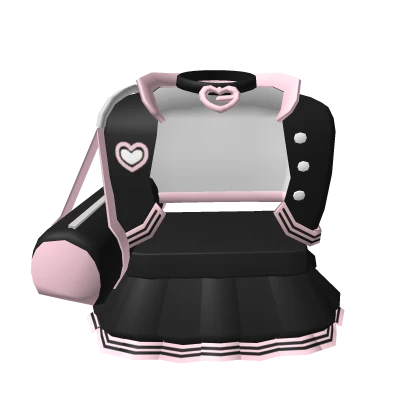 💟3.0 Pink/black - Pretty cheerleader set w bag