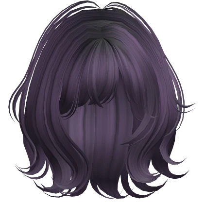 Cute Short Anime Messy Swirly Hair (Dark Purple)
