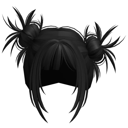 Spikey Tilted Anime Buns (Black)