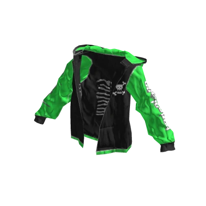 Y2K HOODED VARSITY JACKET GREEN