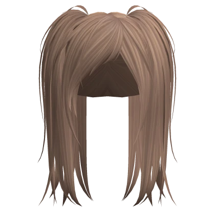 Milktea Brown Messy Emo Punk Rock Pigtails