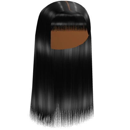 Black silk press with bangs