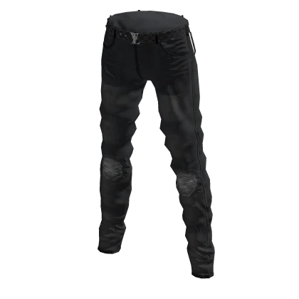 Skinny Black Atlanta Jeans Wit LV Belt