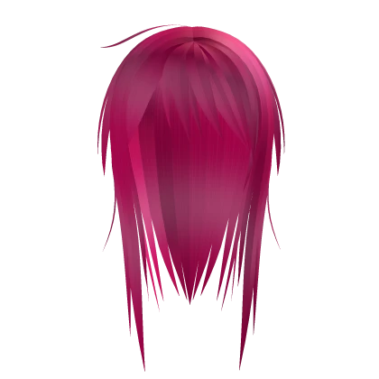 Hot Pink Messy Layered Wispy Long Hair W Bangs