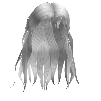 Dainty Long White Hair w/ Wavy Bangs