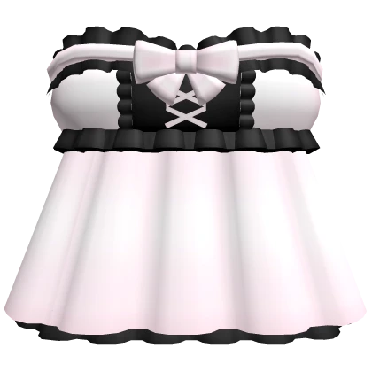 🤍 frilly dollette laced mini dress pink & black