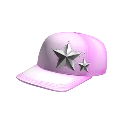 Pink Y2K Star Cap with Rhinestones