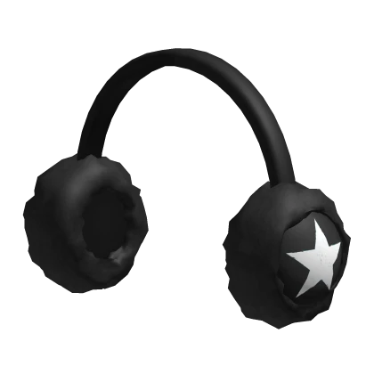 Fluffy Black Star Headphones