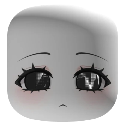 Cute Face w/ Possessed Glitched Black Eyes - White