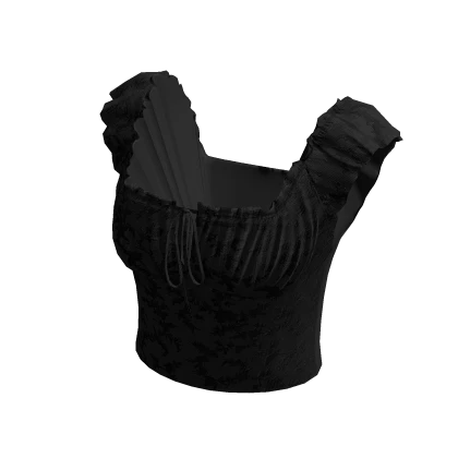 Cute y2k aesthetic baddie top [Black]