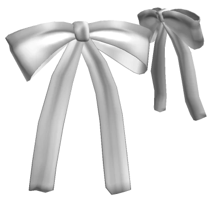 Dainty White Long Ribbon Bow