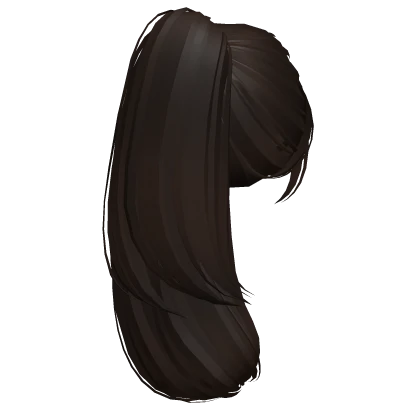 Long Glam Sleek Curled Ponytail (Dark Brown)
