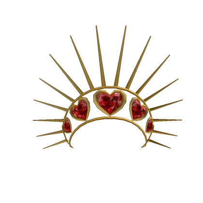 Gold Tiara With Ruby Hearts