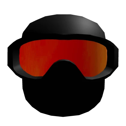 Black Tactical Ski Mask With Orange Goggles
