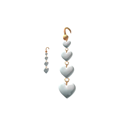 Heart Chain Earrings White