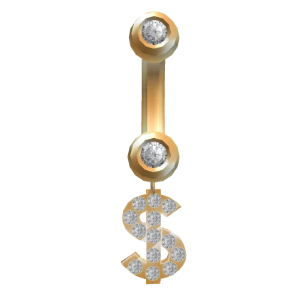 Dollar Sign Belly Ring Gold