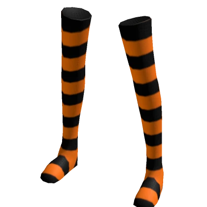 Halloween Thigh High Orange Striped Leg Warmers