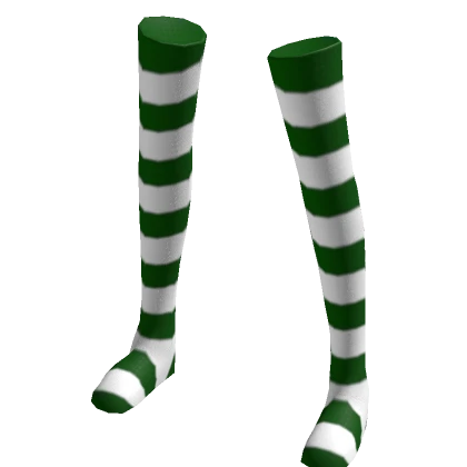 Thigh High Green Striped Leg Warmers