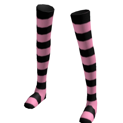 Thigh High Black and Pink Striped Leg Warmers