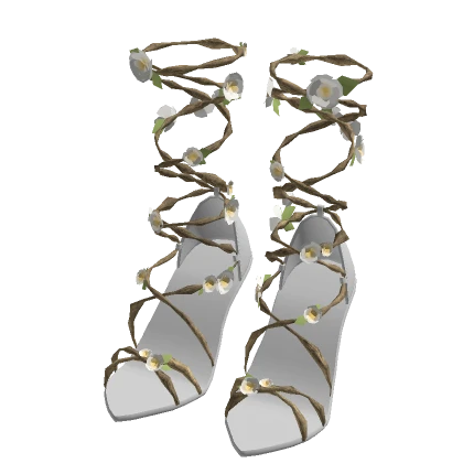 ♾️ White orchid vine flower wrap around heels