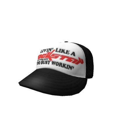 BLACK ROCKSTAR LIVIN' Y2K TRUCKER CAP