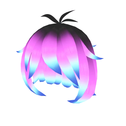 💡 Glowing Hair - Black w/ Galaxy tips