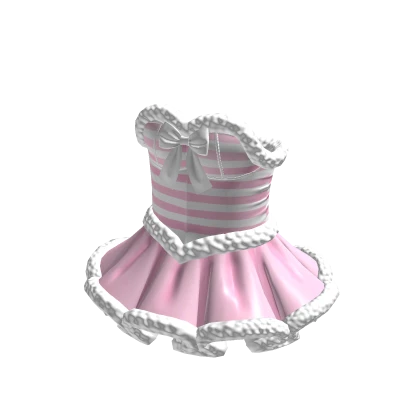 Santa Dress pink white striped