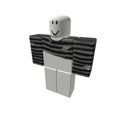 grey emo cropped ripped striped sweater 