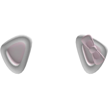 white kitty ears with pink bow