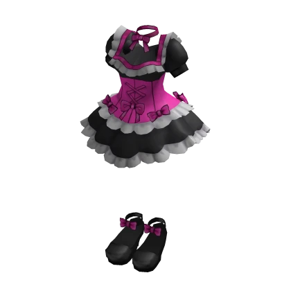 Anime psychedelic pink goth maids