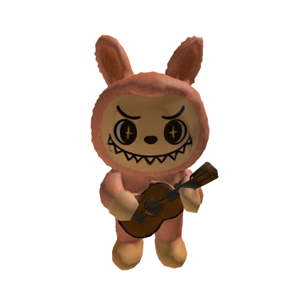 Pink Labubu with Guitar