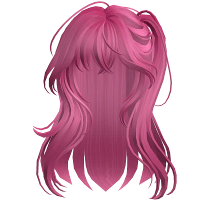 Anime Girl Hairstyle w/ Side Ponytail Hot Pink