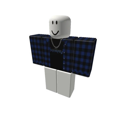 Dark blue plaid Jacket with black shirt