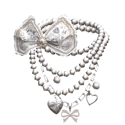 Gyaru Hime Agejo Kawaii Bow necklace in White