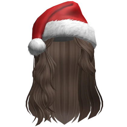 Snow Swept Wavy hair w/ Santa Hat (brown)