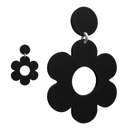 Black Flower Earrings