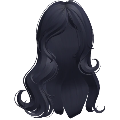 ♡ silky long ethereal hair in dark blue