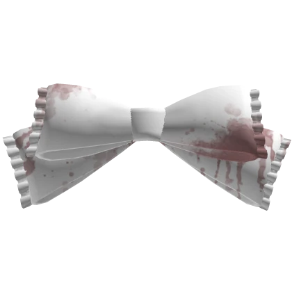 Stained White Ruffled Bow