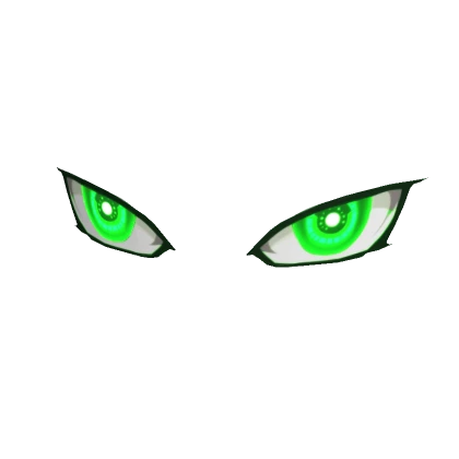 Glowing Green Anime Eyes