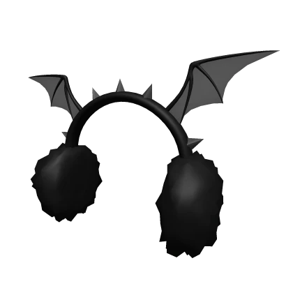 Black Spike Wing Earmuffs