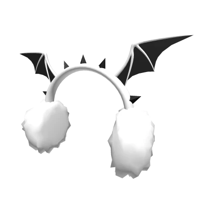 White Spike Wing Earmuffs