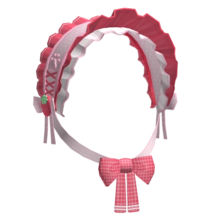 ʚ kawaii strawberry ruffle lolita bonnet red pink