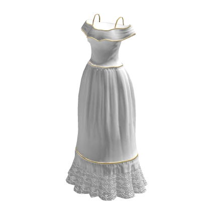 ♾️ White & gold lace princess gown