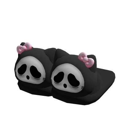 halloween ghost kitten slippers