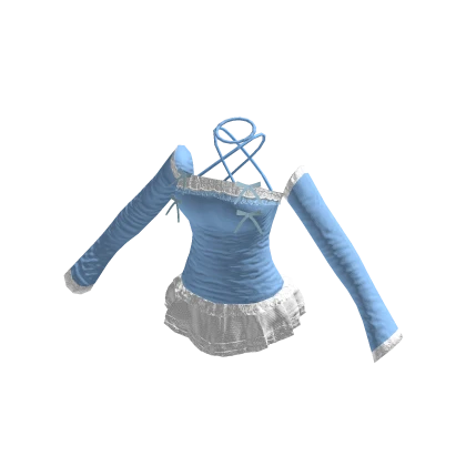 Light Blue Cute Skirt Outfit 