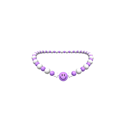 Purple Preppy Smiley Charm Necklace (3.0)