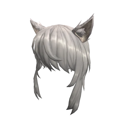 White  Anime Cat Girl Hair