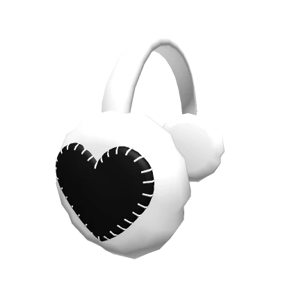 Heart Stitched Earmuffs Black & White