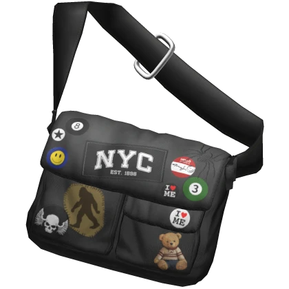 Y2K Crossbody Canvas Bag Black
